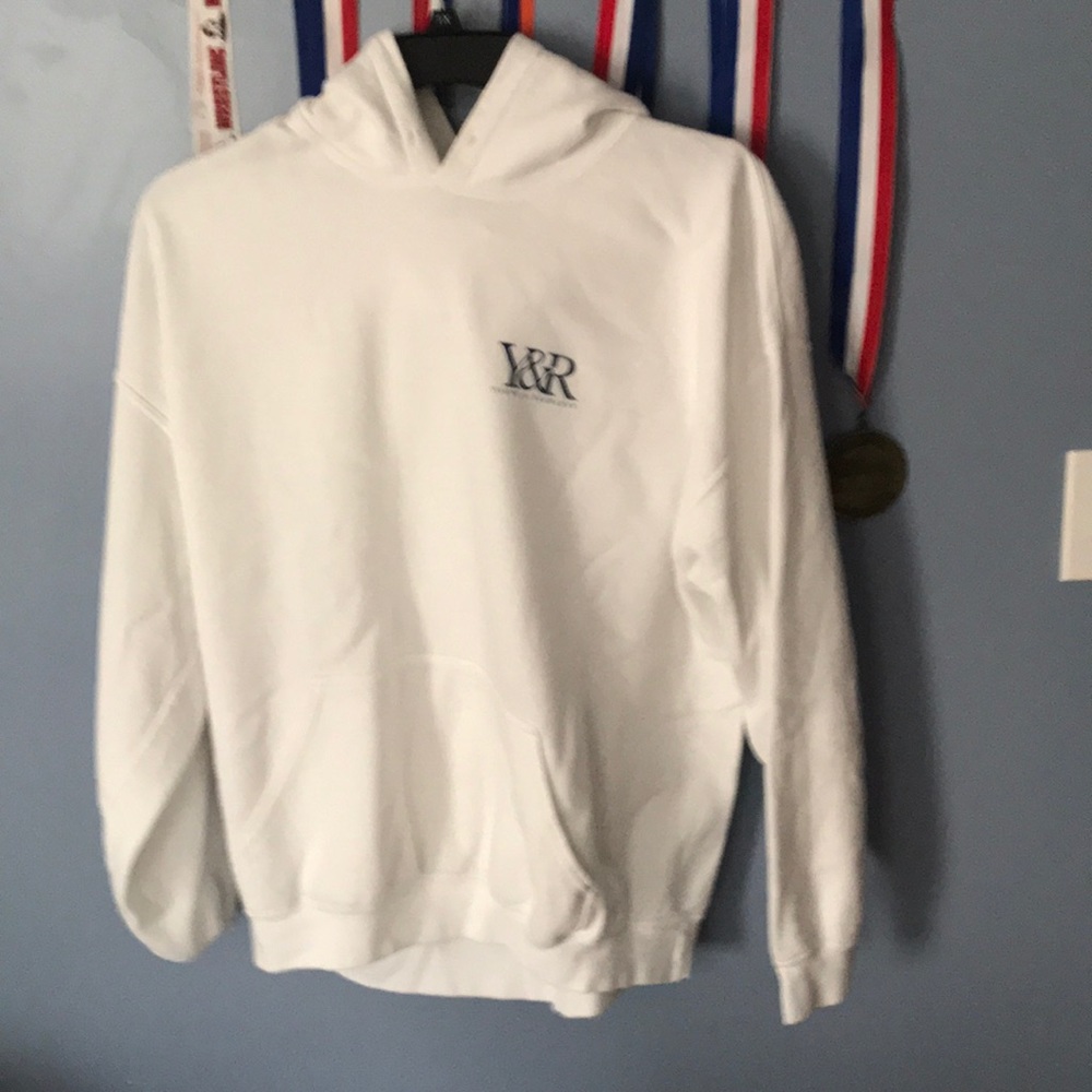 This a special white Y&R hoodie, very hard to find